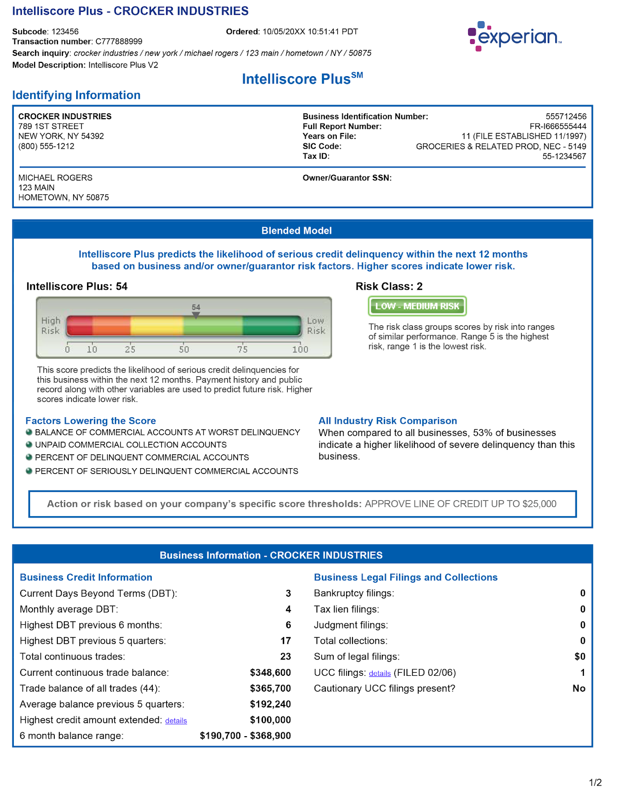 experian report